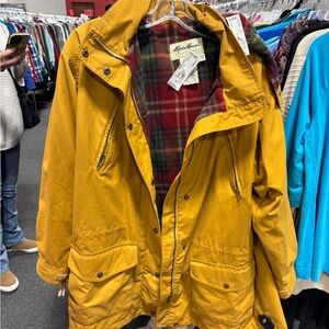 Eddie Bauer Mustard Jacket with Plaid Interior